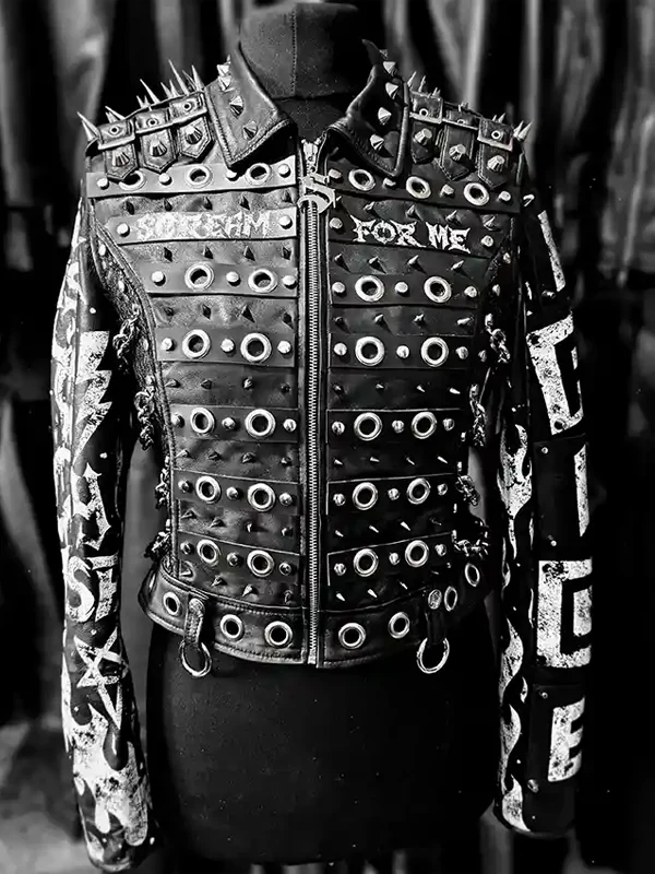 Paige Summerslam 2026 Black Leather Studded Jacket