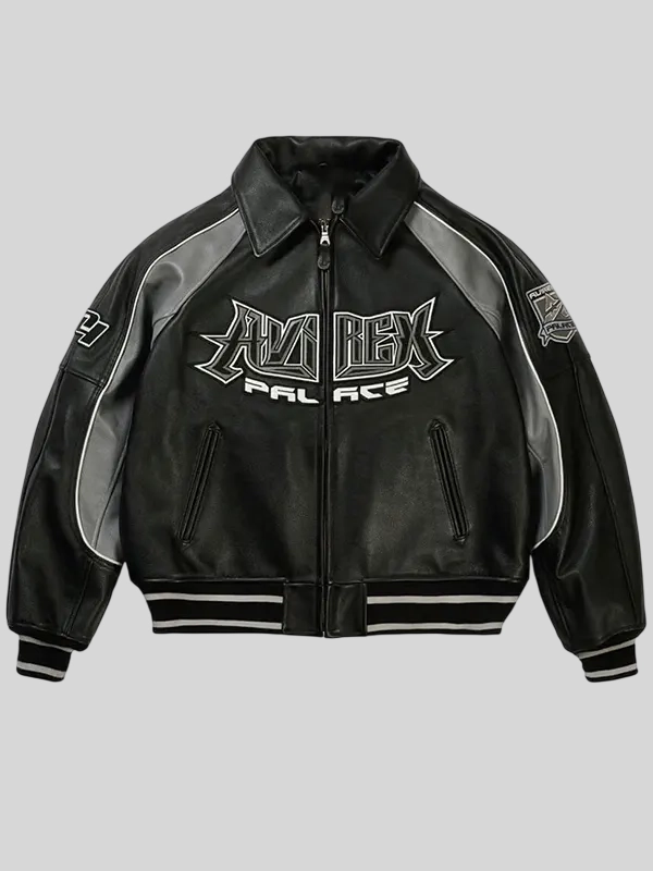 Palace x Avirex Black Leather Jacket