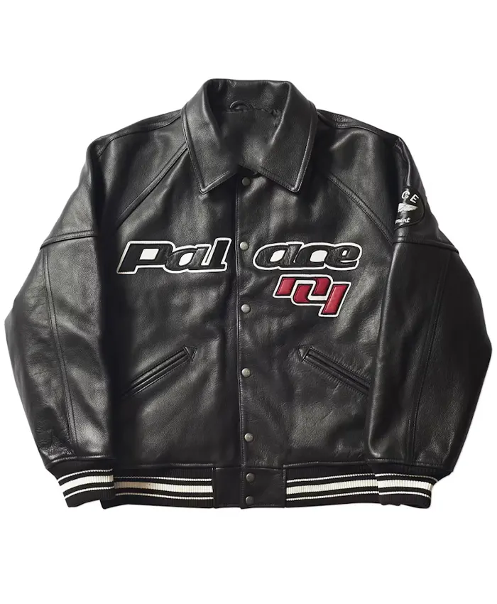 Palace x Avirex London Black Leather Jacket