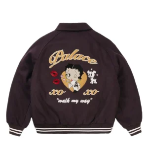 Palace x Betty Boop Brown Varsity Jacket Shop Now