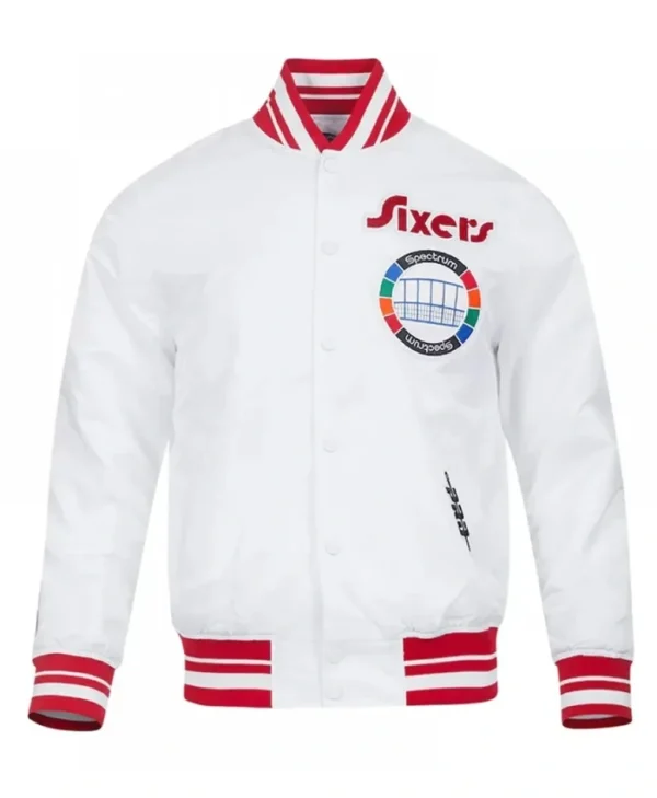 Philadelphia 76ERS City Edition 24 25 Rib Satin White Jacket