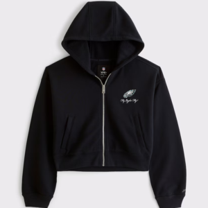 Philadelphia Eagles Abercrombie & Fitch Black Full-Zip Hooded Jacket