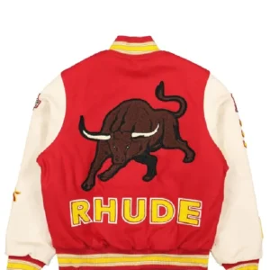 Philadelphia Eagles Jalen Hurts Red Varsity Jacket For Sale