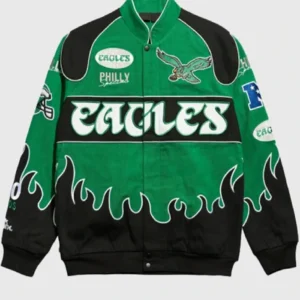 Philadelphia Eagles Racing Black And Green Jacket