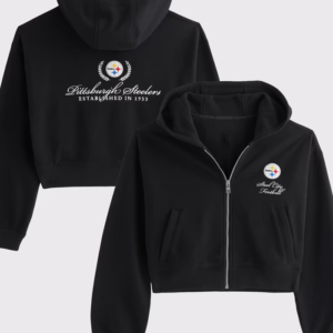 Pittsburgh Steelers Abercrombie & Fitch Black Full-Zip Hooded Jacket For Sale