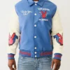 Playboy True Religion Blue Bomber Varsity Jacket