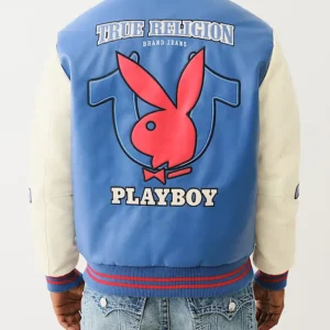 Playboy True Religion Blue Bomber Varsity Jacket Shop Now