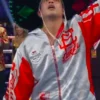 Raul Curiel White Satin Boxing Walkout Jacket