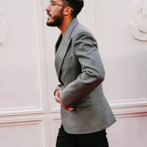 Rayan Cherki PFA Awards Grey Wool Blazer For Sale