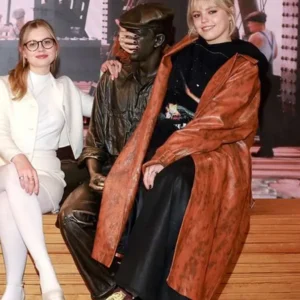 Renee Rapp Brown Leather Coat