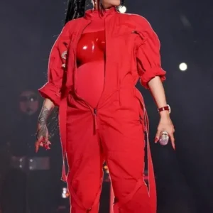 Rihanna Super Bowl Red Cotton Outfit
