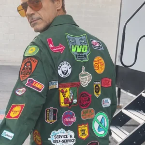 Robert Downey Jr. Green Patch Jacket