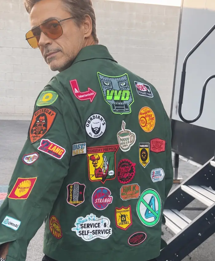 Robert Downey Jr. Green Patch Jacket