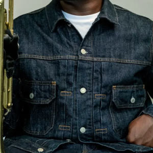 SU x Gap Human Jukebox Blue Denim Jacket For Sale