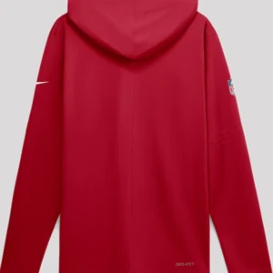 San Francisco 49ers 2026 Sideline Long Sleeve Red Hooded T-Shirt