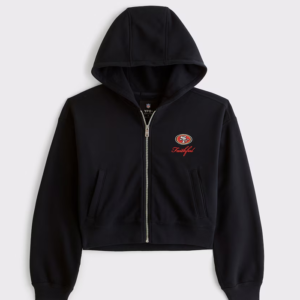 San Francisco 49ers Abercrombie & Fitch Black Full-Zip Hooded Jacket