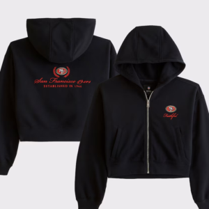 San Francisco 49ers Abercrombie & Fitch Black Full-Zip Hooded Jacket Shop Now