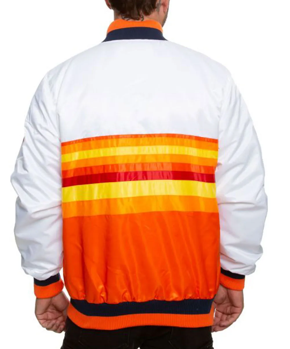 Satin Baseball Jacket Astros