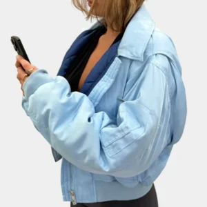 Scarlet And Sam Bomber Sky Blue Jacket For Sale
