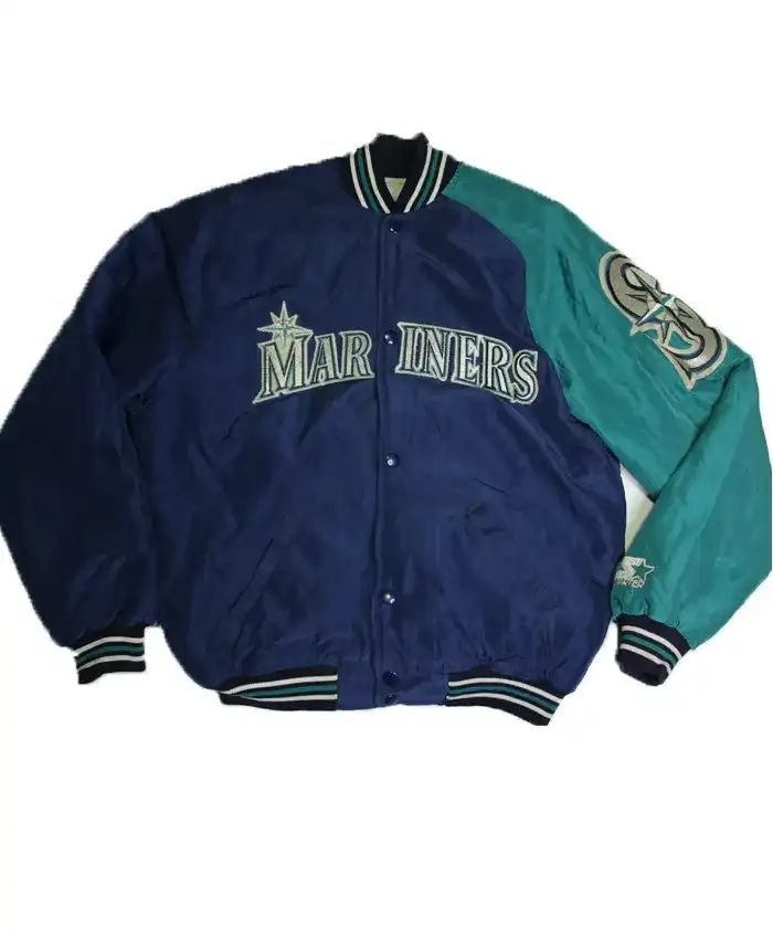 Seattle Mariners Navy Blue Vintage Varsity Jacket