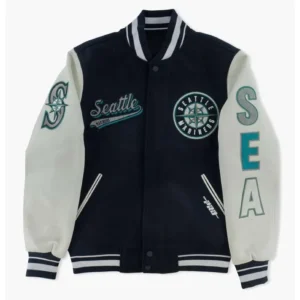 Seattle Mariners Script Tail Letterman Varsity Jacket