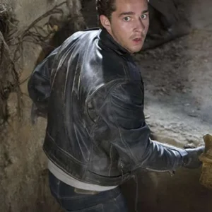 Shia LaBeouf Black Leather Jacket