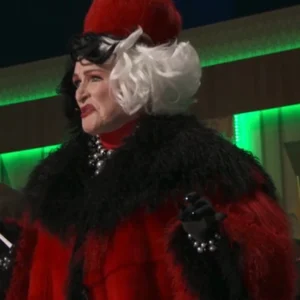 Shop Cruella Deville D23 Expo Red And Black Fur Coat