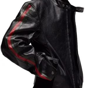 Shop EsDeeKid Gucci Primavera Black Leather Jacket