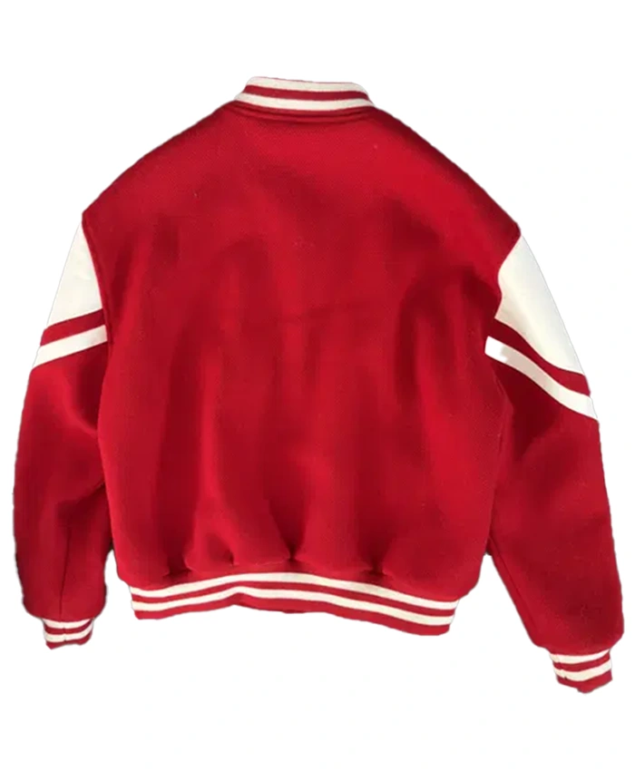 Shop Justin Jefferson Arrival Red Celine Jackson Teddy Jacket