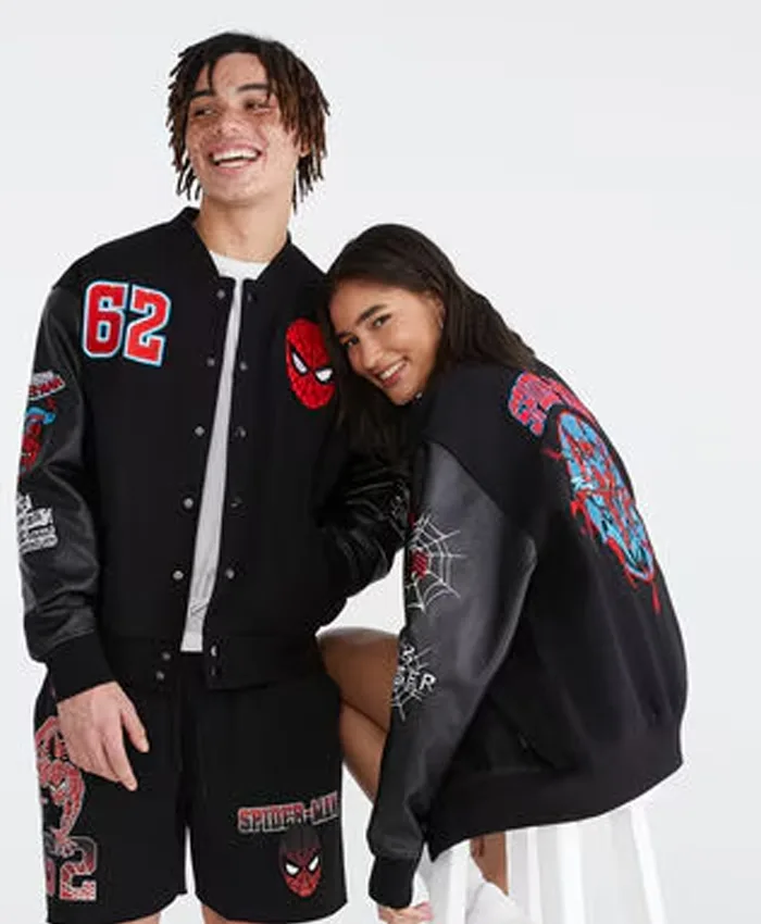 Shop Marvel Aero Spider-Man Varsity Bomber Jacket