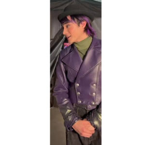 Shop Max Hatter Descendants Wicked Wonderland Purple Leather Jacket
