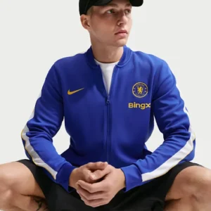 Shop Men’s Chelsea Nike Strike Dri-FIT Blue Track Jacket