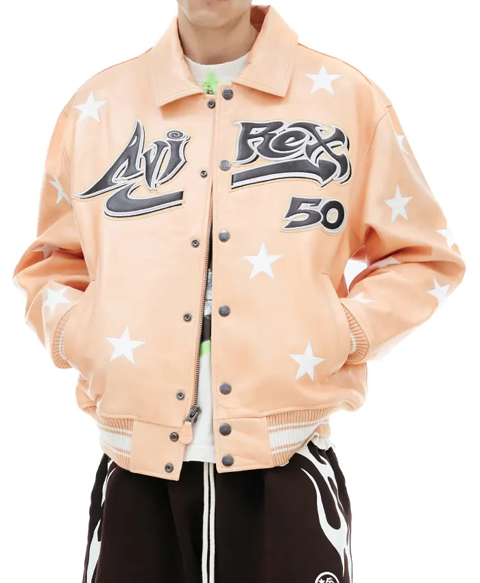 Shop Men’s Hellstar x Avirex Bomber Leather Jacket