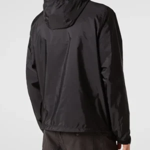 Shop Men’s Prada Black Nylon Hooded Windbreaker Jacket