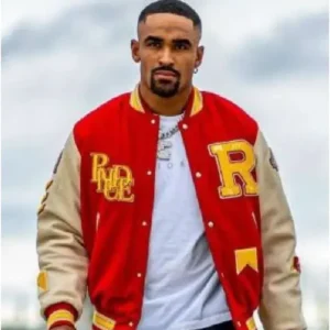 Shop Philadelphia Eagles Jalen Hurts Red Varsity Jacket