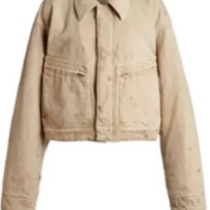 Shop Rihanna NYC 2026 Cropped Tan Jacket