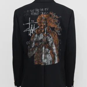 Shop Stüssy x Junya Watanabe Black Venus Swirl Blazer Jacket