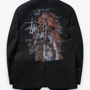 Shop Stüssy x Junya Watanabe Black Venus Swirl Blazer Jacket For Sale