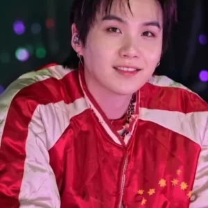Shop Suga BTS World Tour ARIRANG Toronto Red Bomber Jacket