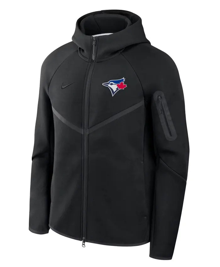 Shop Toronto Blue Jays Nike Tech Fleece Black Jacket