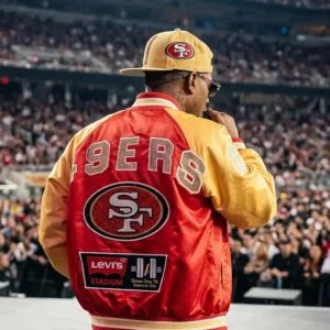 Shop Usher Live Performance Levi’s x 49ers Bomber Jacket
