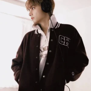 Shop V True Champion Brown Varsity Jacket