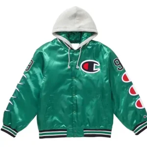 Shop Varsity Supreme Champion Satin Jacket with Hood
