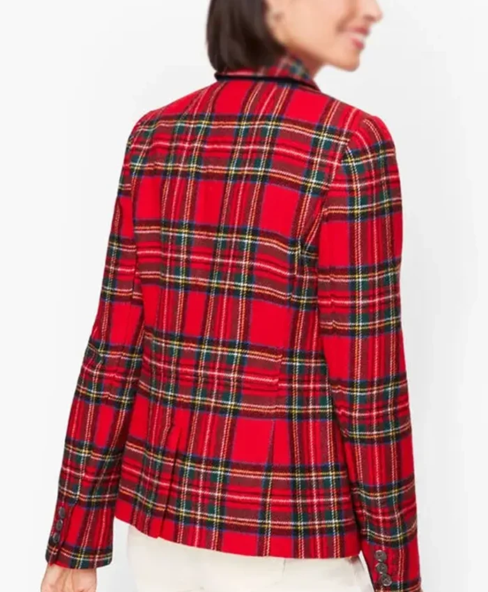 Shop Women Christmas Plaid Suit Jacket