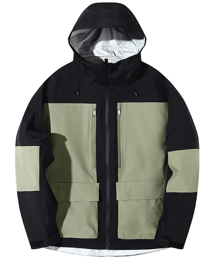 Snowboard Women’s Color Block Mountain Black-Green Jacket