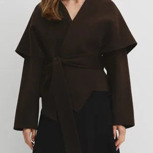 Soft Waterfall Belt Jacket