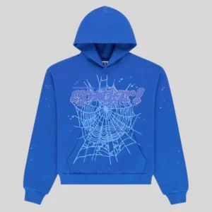 Sp5der Rhinestone Blue Punk V2 Hoodie