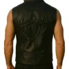 Spider Black Leather Vest