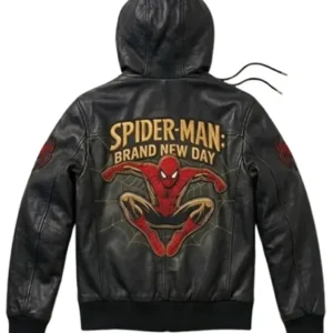 Spider Man Brand New Day Hooded Leather Jacket