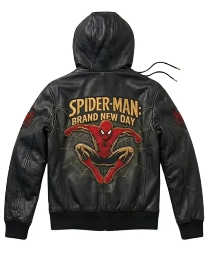 Spider Man Brand New Day Hooded Leather Jacket